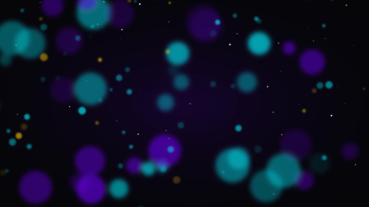 Abstract Background with Floating Teal and Purple Bokeh Particles