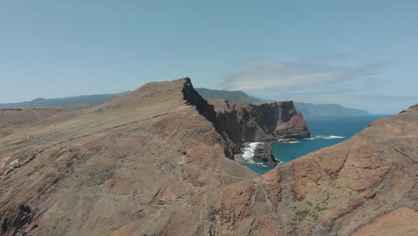 the desert stony cape of san lorenzo on the eastern tip of the portuguese island of madeira in the atlantic ocean