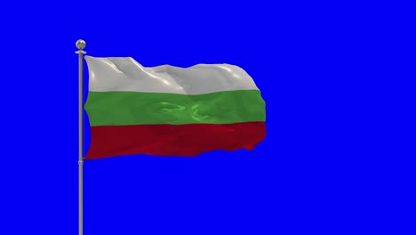 bulgaria 3d illustration of the waving flag on a pole with  chroma key
