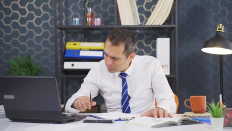 Businessman-looking-at-his-wrinkled-and-rough-skin.