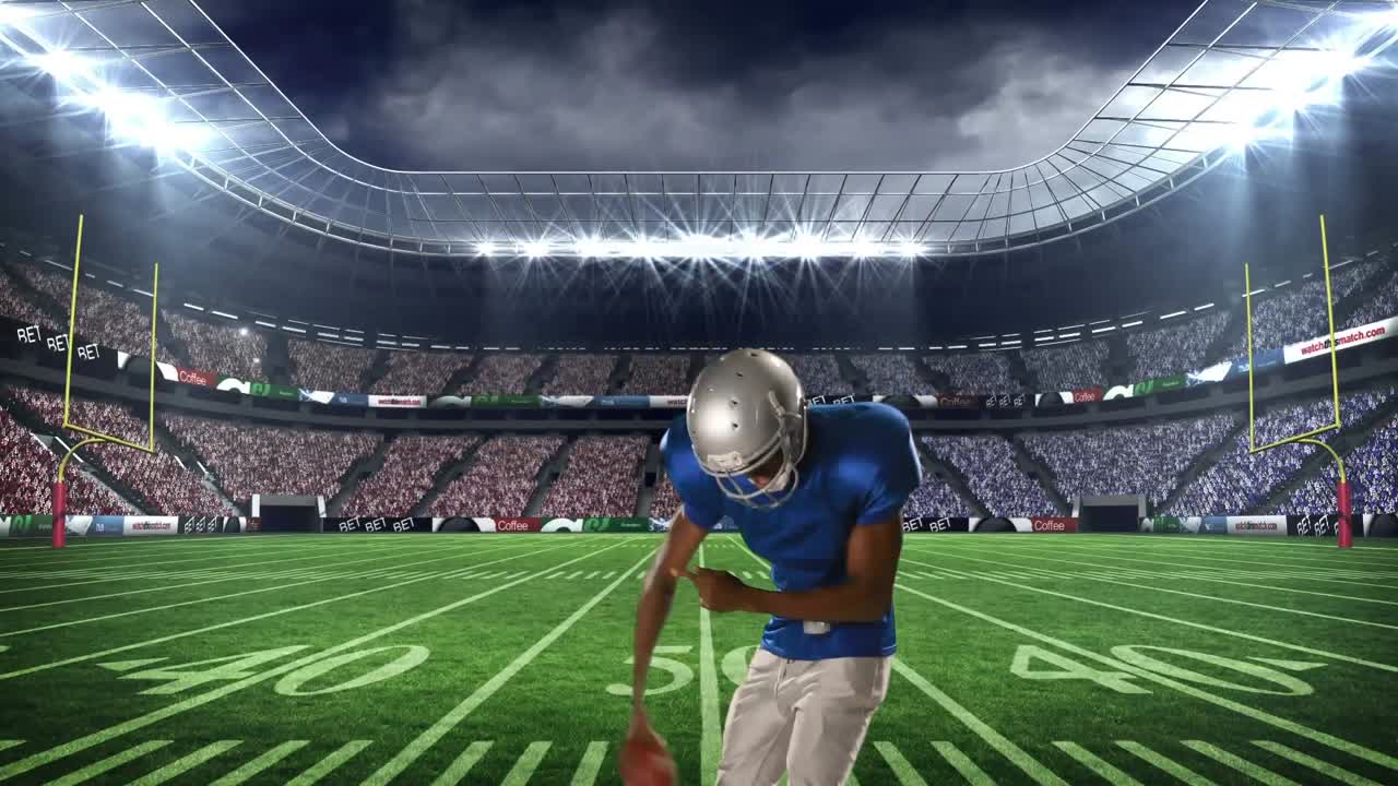 Giocatore di football americano che festeggia