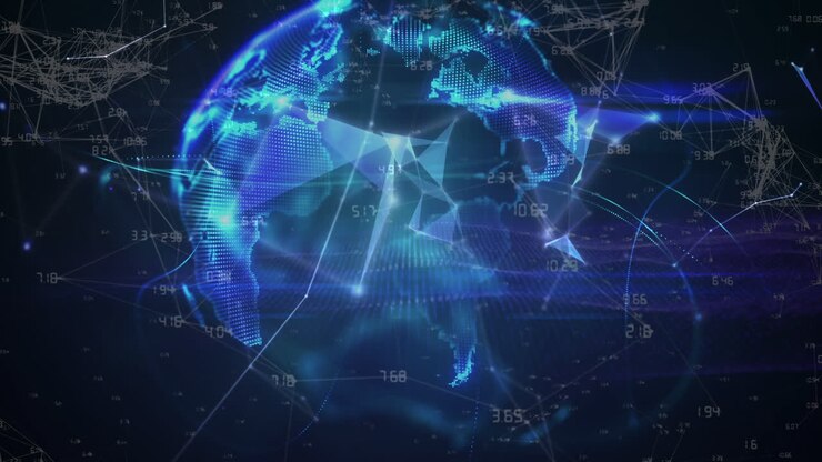 Animation of networks of connections over globe