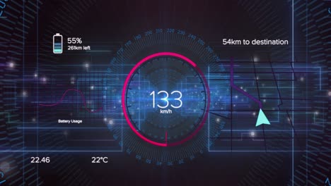 animación del procesamiento digital de datos de automóviles a través del escaneo de alcance.
