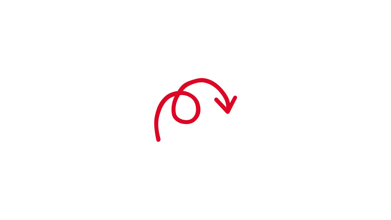 Animated Red Spiral Arrow Drawing and Pointing Down