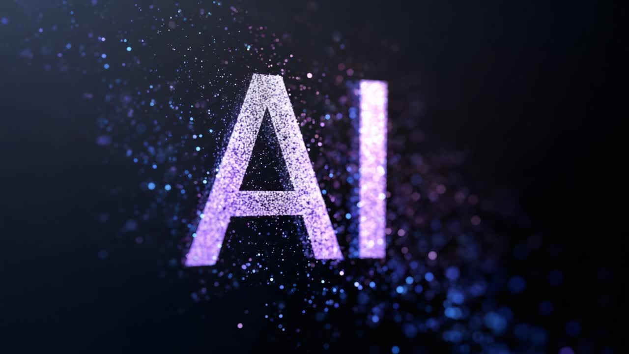 The Evolution of Artificial Intelligence Visualized: A Stunning Display of Colors and Textures Representing AI Through Sparkling Particles