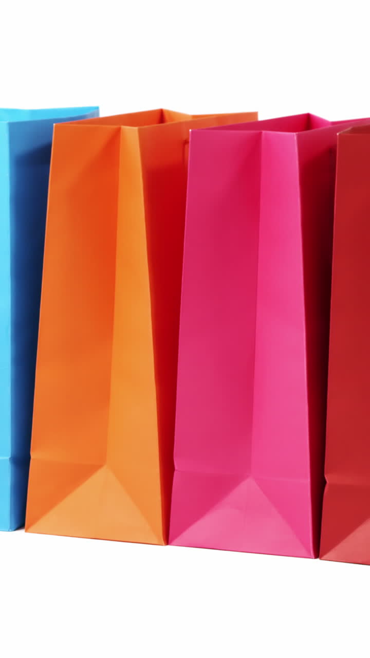 bolsas de compras multicolores sobre un fondo blanco