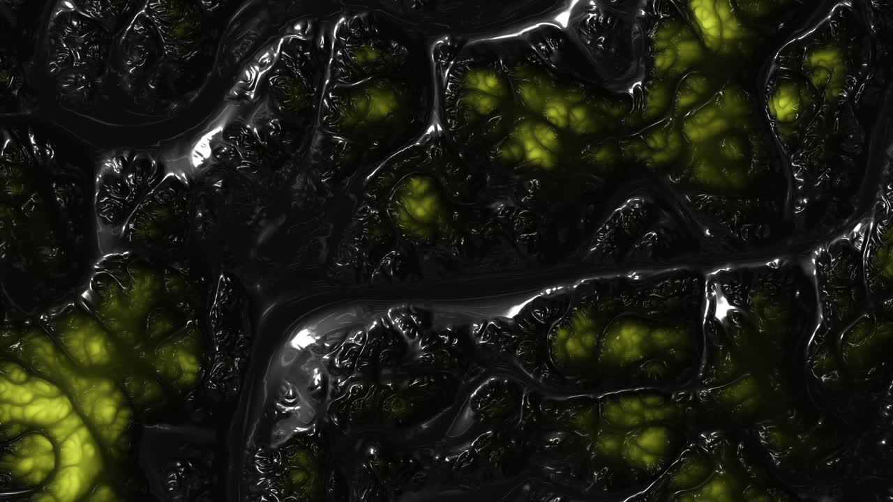 네온 그라데이션이 있는 추상 노란색과 검은색 파도 패턴