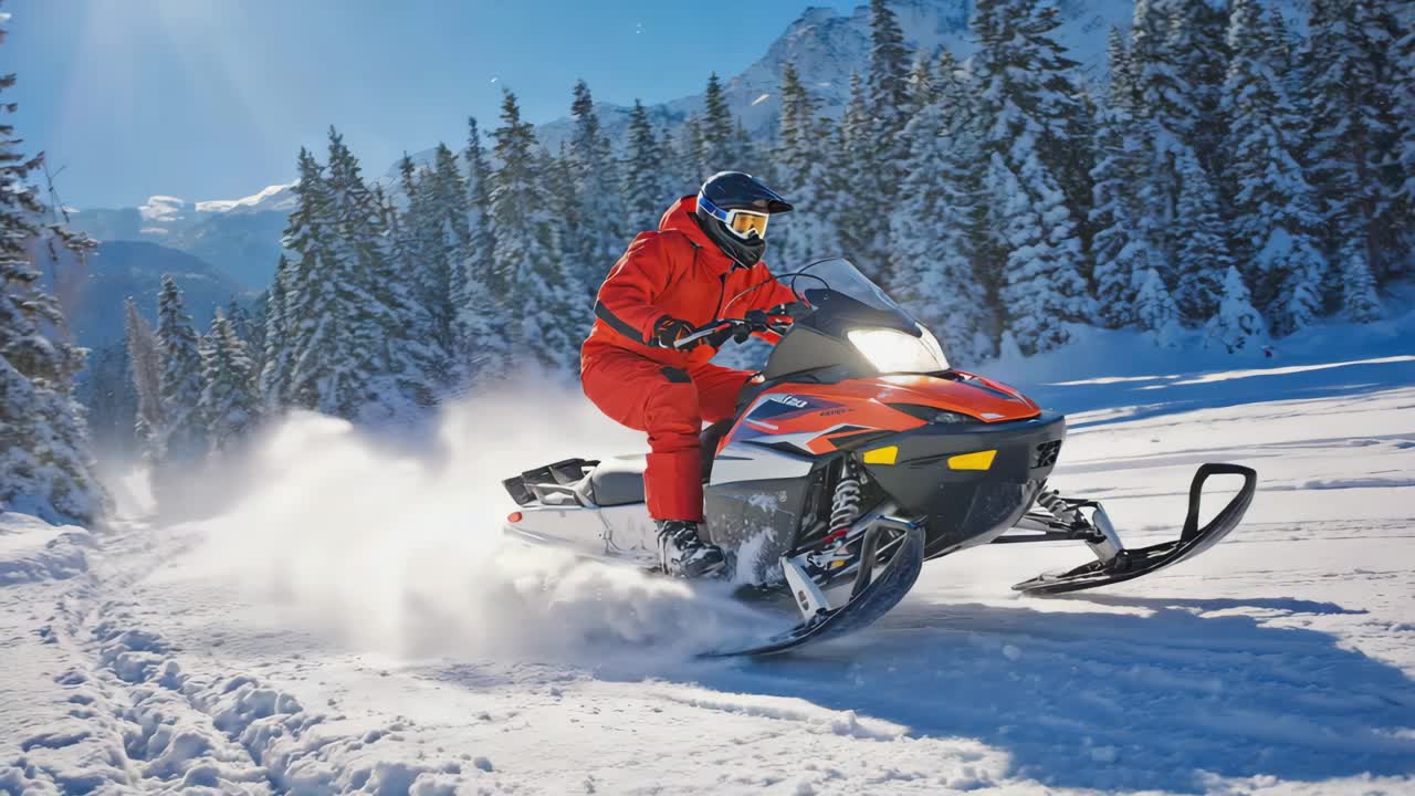 Snowmobiling in the Mountains