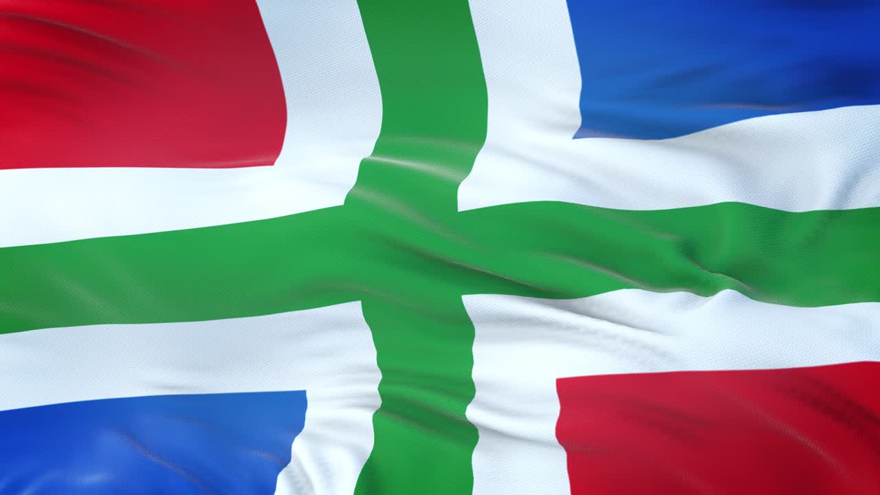 그로닝겐 (네덜란드의 지방) 발은 매우 상세한 직물 질감으로 바람에 흔들리고 있습니다.