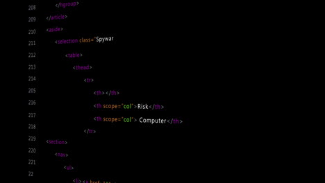 animation of data processing on black background