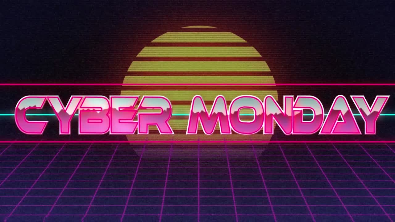 디지털 추상 공간에서 사이버 월요일의 애니메이션