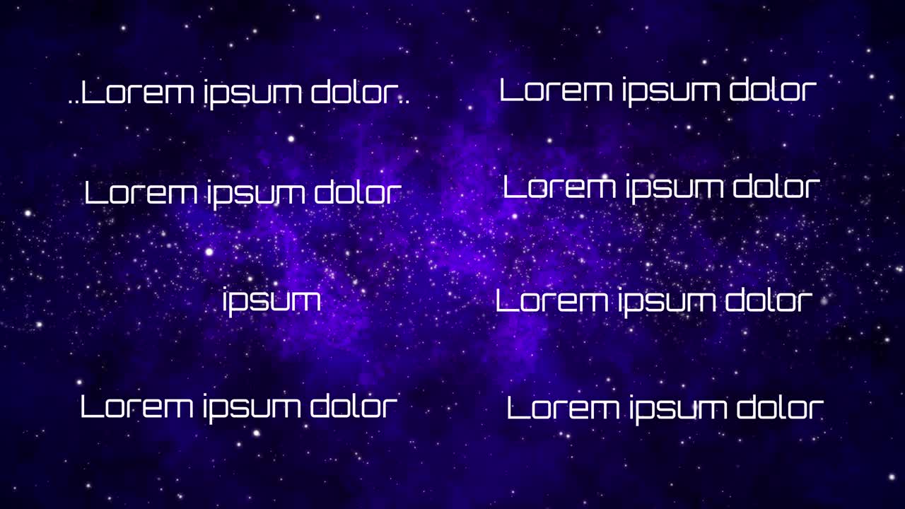 Text overlays on galaxy backgrounds