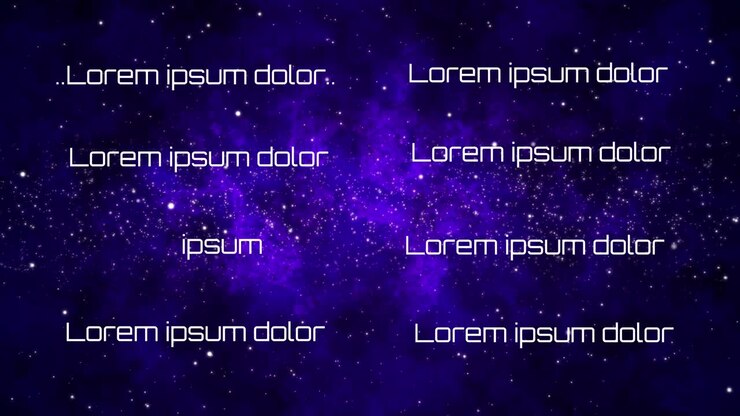 Sovrapposizioni di testo su sfondi galattici