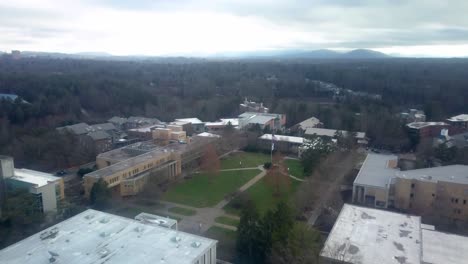 aerial push into unc asheville campus
