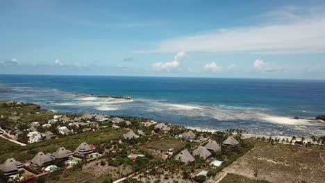 Watamu-Beach-resort-with-beautiful-scenery-of-calm-seaside-during-sunny-day-in-Kenya---aerial-drone