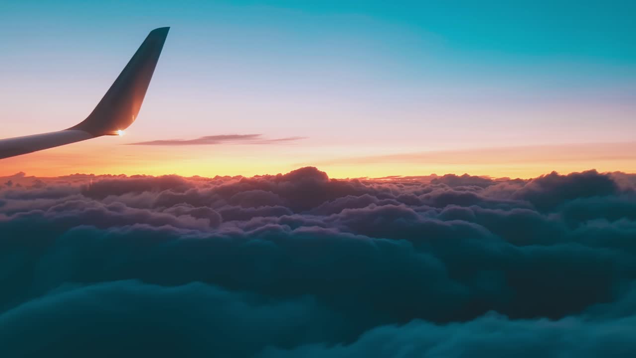 Avión volando sobre las nubes