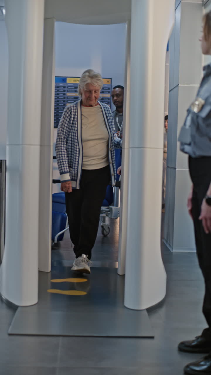 Airport Security Check of Elderly Passenger