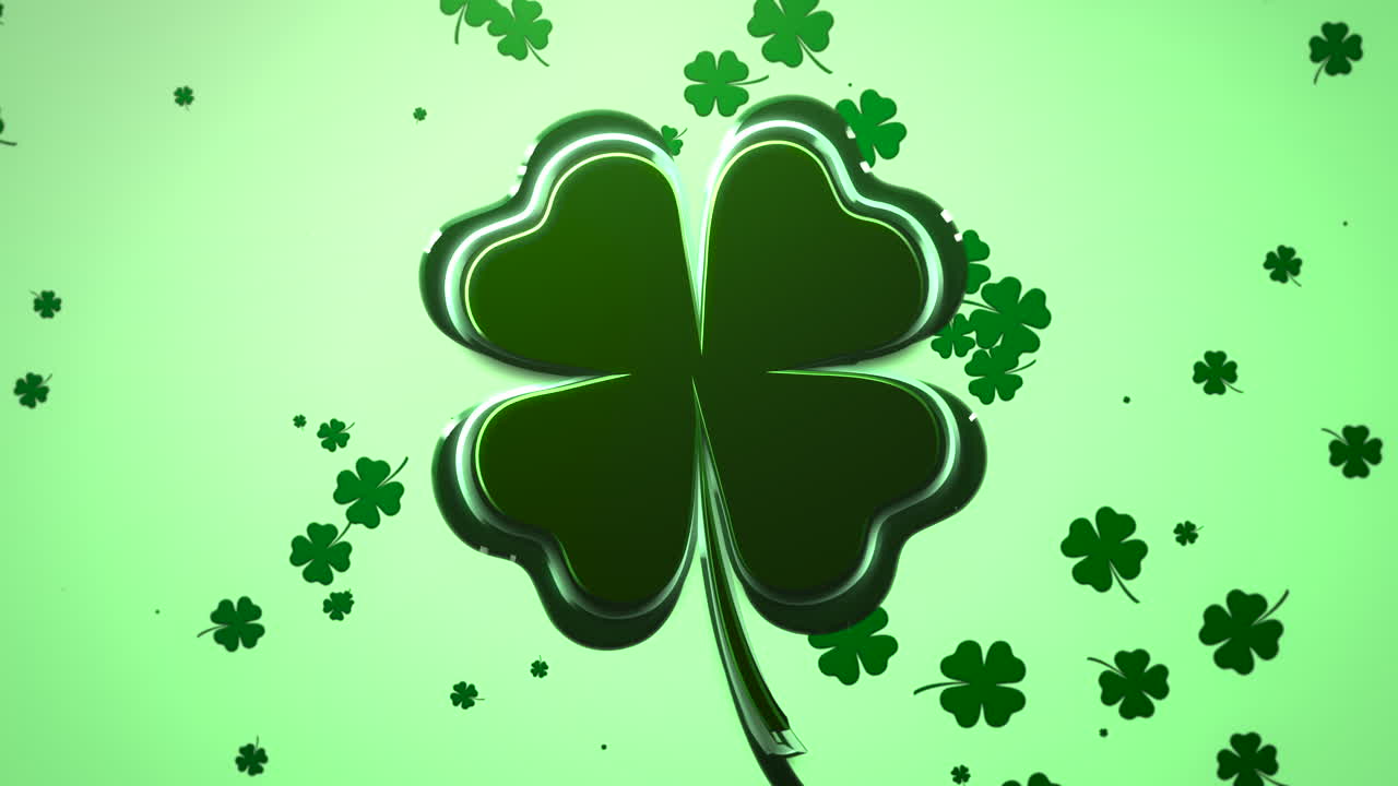 녹색 그라데이션에 녹색 토끼풀 비행