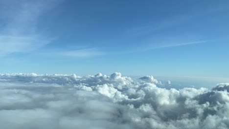 sky view recorded from a jet cockpit while flying at 1000m high