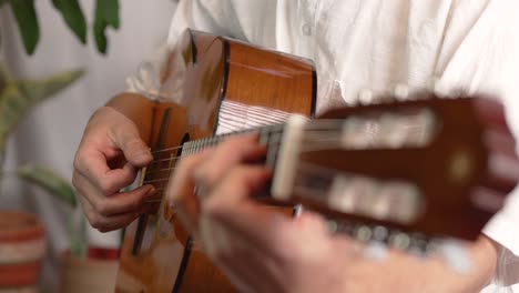 de un músico en una actuación de guitarra clásica