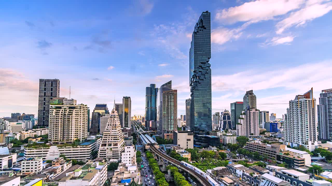 4k, vista en lapso de tiempo de la ciudad de bangkok, tailandia