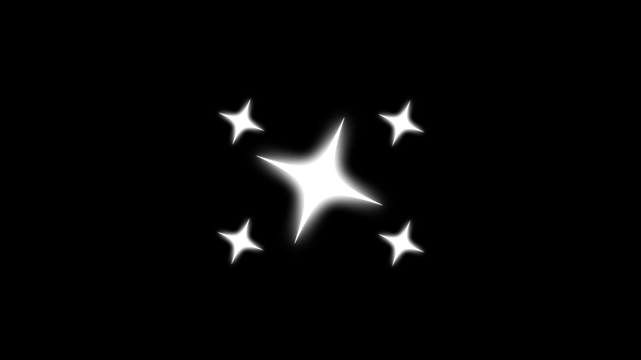 Animated White Sparkling Stars on Black Background