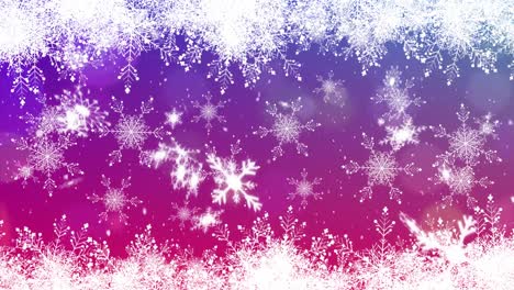 snow falling on purple background