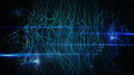 animación de la red de conexiones brillantes