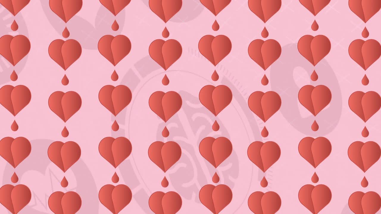 의료 아이콘 위에 심장 아이콘의 애니메이션