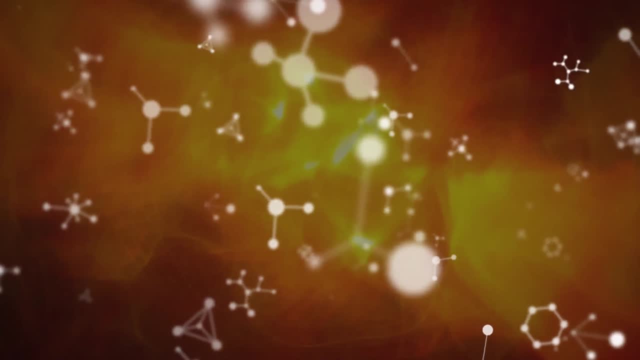 animación de las conexiones sobre ondas naranjas sobre fondo negro