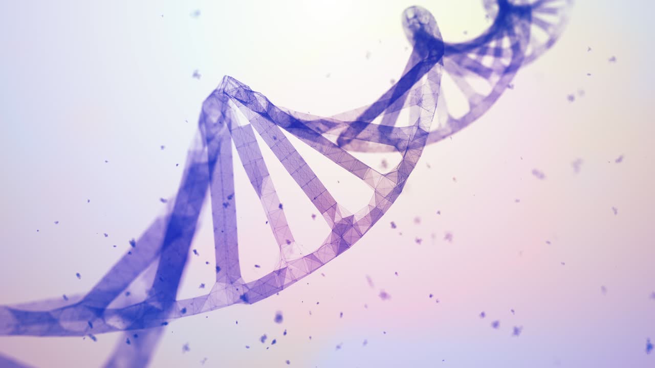 animación de fondo de la forma abstracta de la molécula de adn