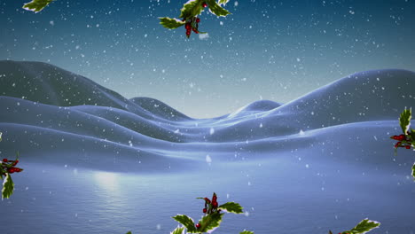 animation of snow falling over winter scenery