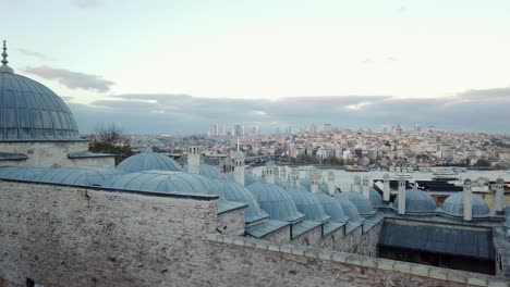 panoramic cityscape view of istanbul with skyline and bosporus strait