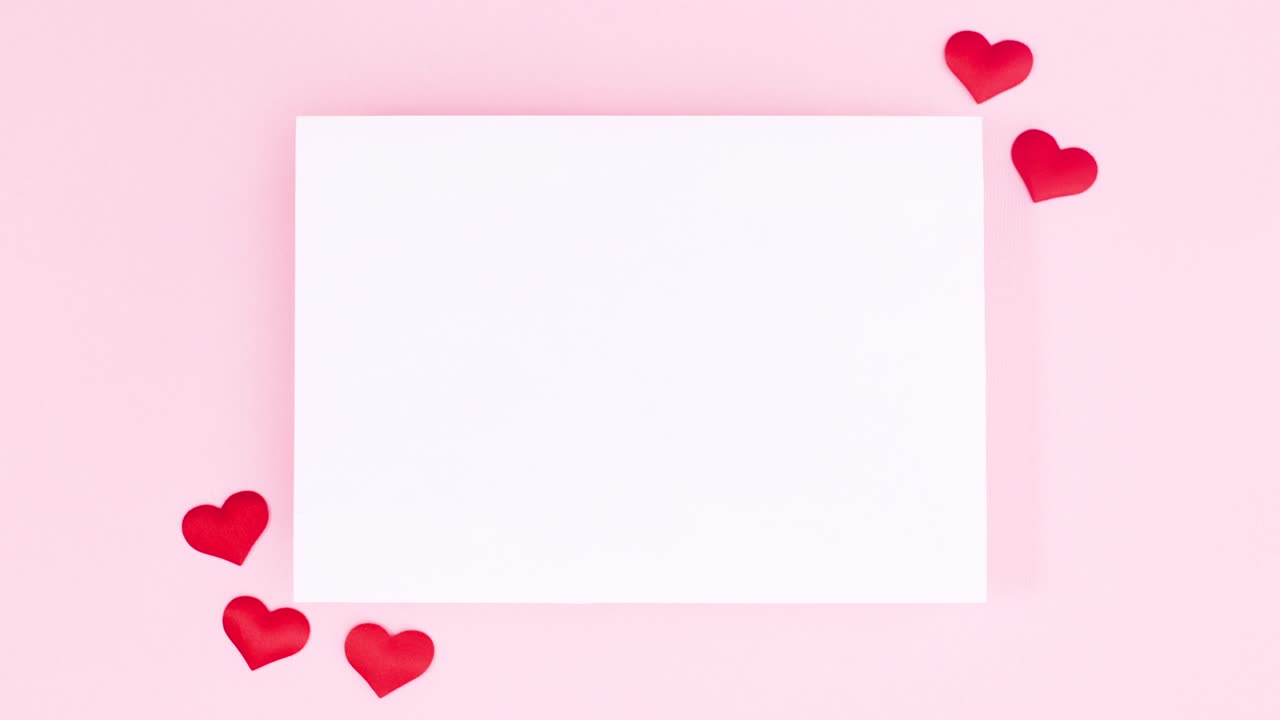 Valentine's day stop motion animation with frame and hearts