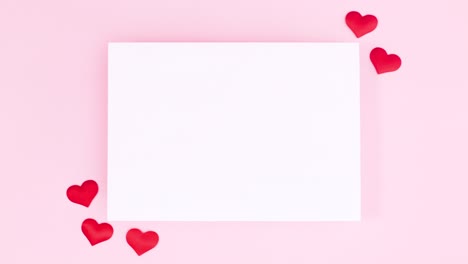 valentine's day stop motion animation with frame and hearts