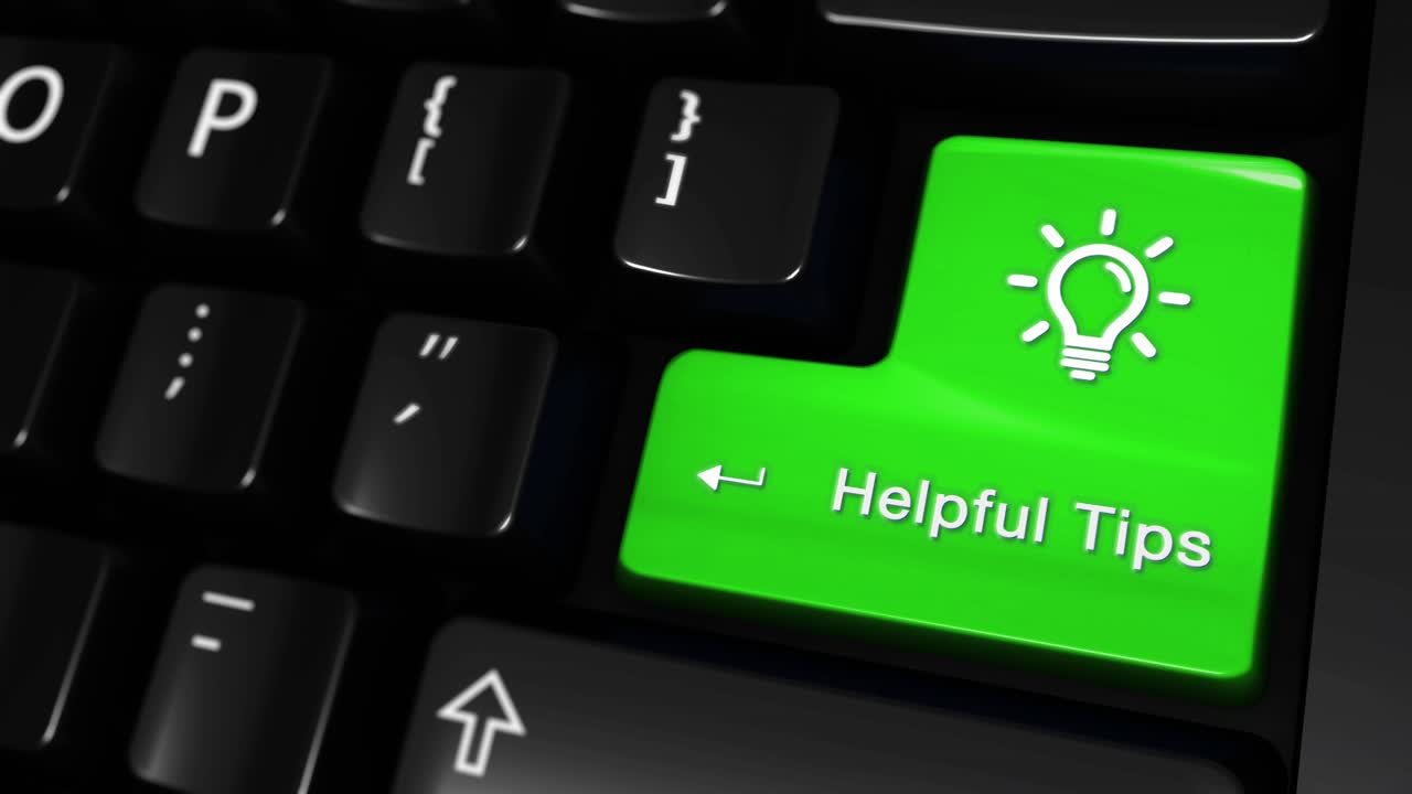 10 helpful tips moving motion on green enter button on modern computer keyboard with text and icon
