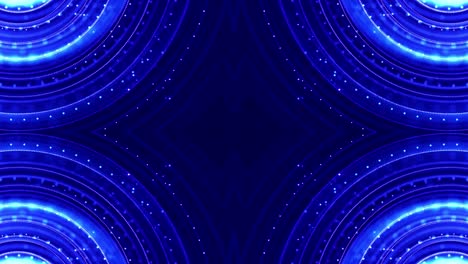 4k looped sci-fi 3d abstract background. glow blue particles form lines, symmetrical structures. for holiday presentations, ceremonies as vj loop motion design