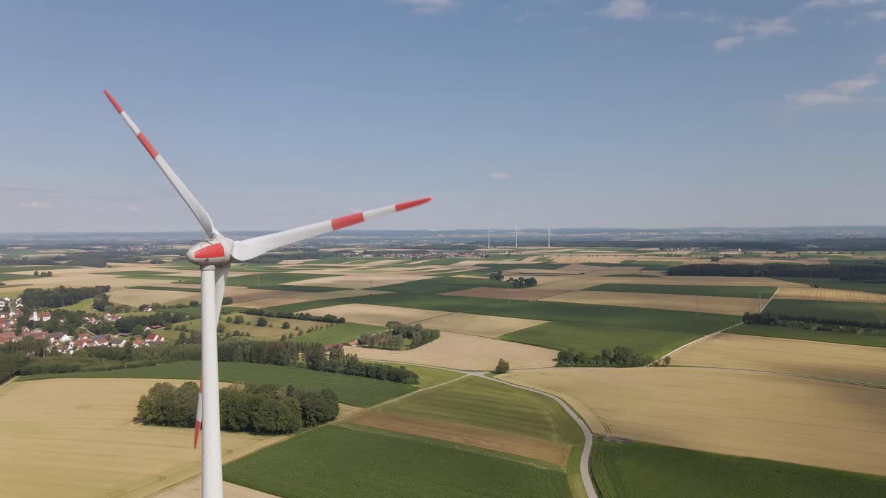 Drone air shot windmill from back