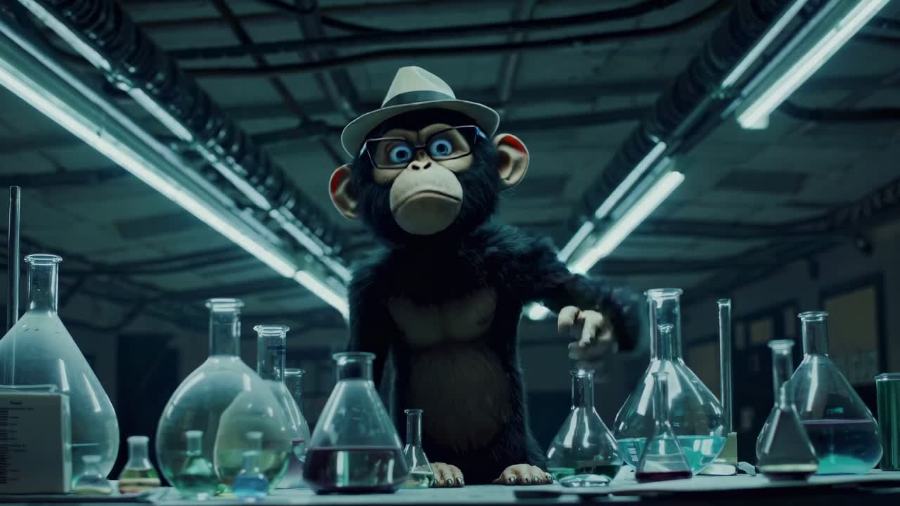 실험실에서 재는 침팬지 과학자