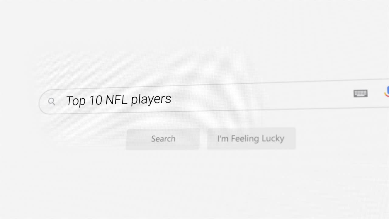 Searching for Top 10 NFL players on Internet browser
