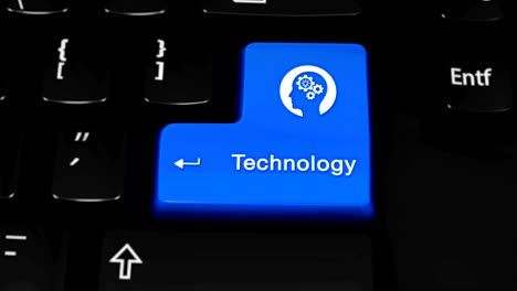 tecnología de movimiento de rotación en el botón del teclado de la computadora.