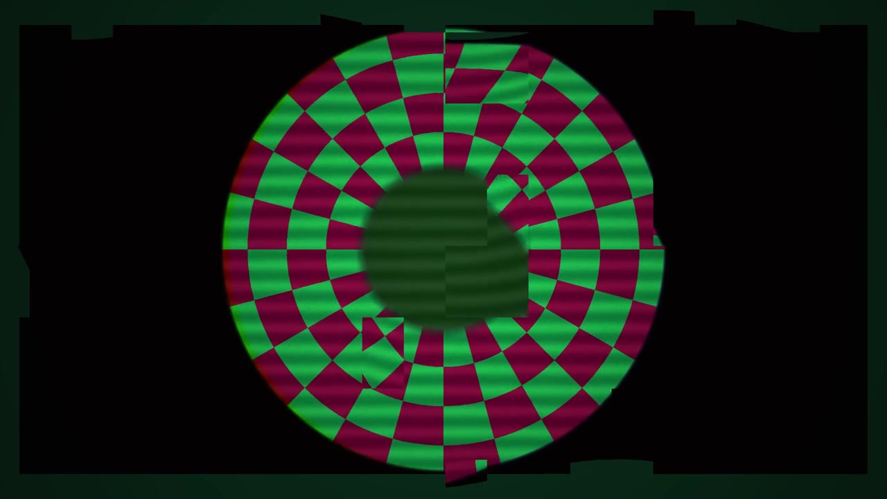 Motivo circolare pulsante astratto con effetti glitch