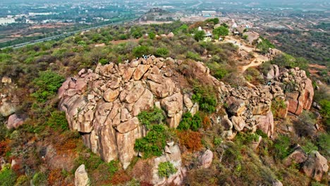 koheda gutta, outer ring road, hyderabad, telangana. day time semi orbit shot 4k.