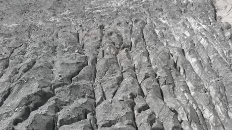 aerial over landscape of hopar glacier in pakistan