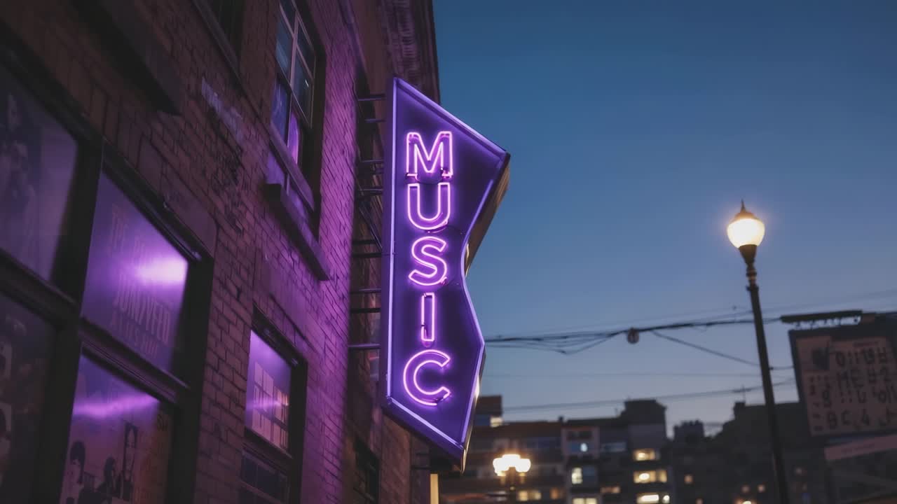 Locale notturno con insegna al neon