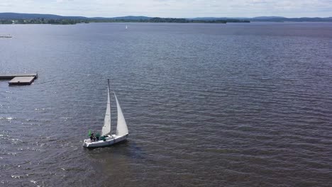 sailing on a beautiful lake