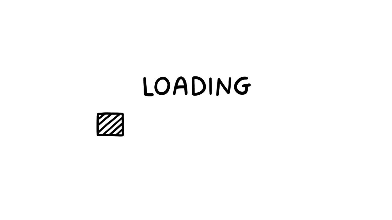 Loading bar doodle, hand drawn animated blocks background