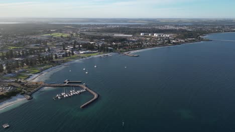 Esperance-town-and-coastline-at-sunset,-Western-Australia