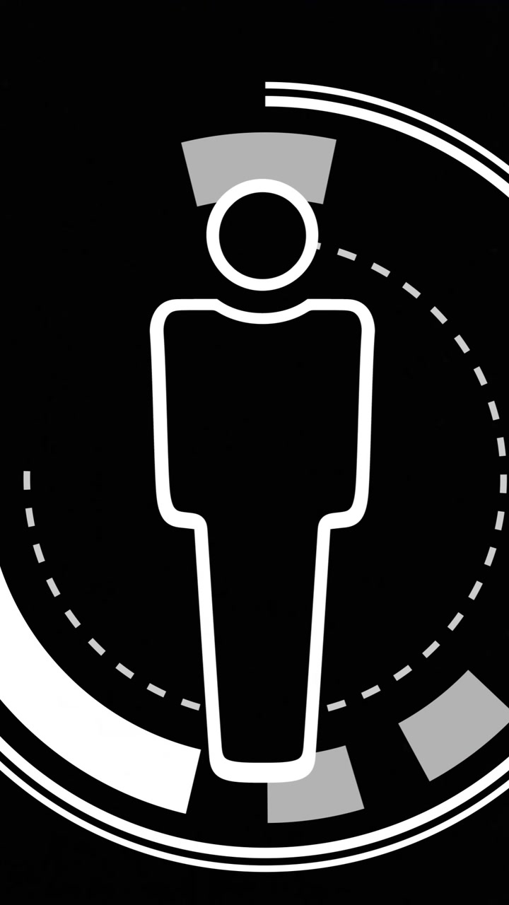 Ikon af menneskelig figur og cirkulær fremskridtsanimation over baggrund af serverrum