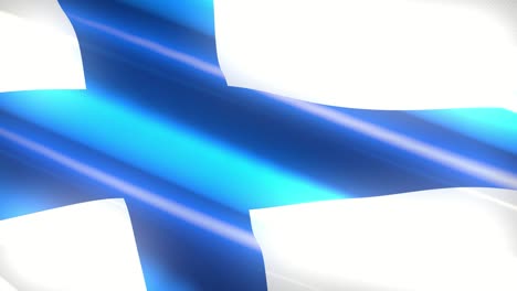 60 fps de vacaciones brillantes ondeando la bandera de finlandia, animación de bucle sin fisuras en 3d 4k uhd